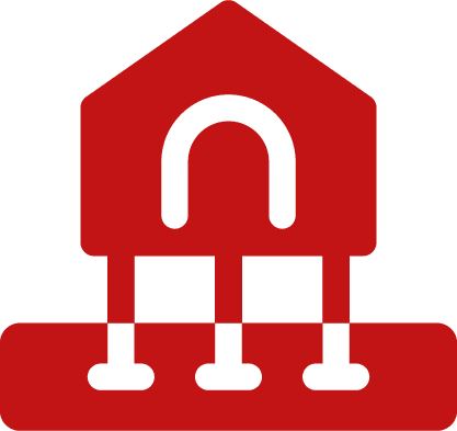 Electronic component graphic in red and black