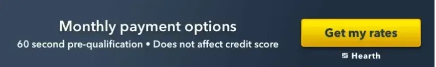 Monthly payment options advertisement