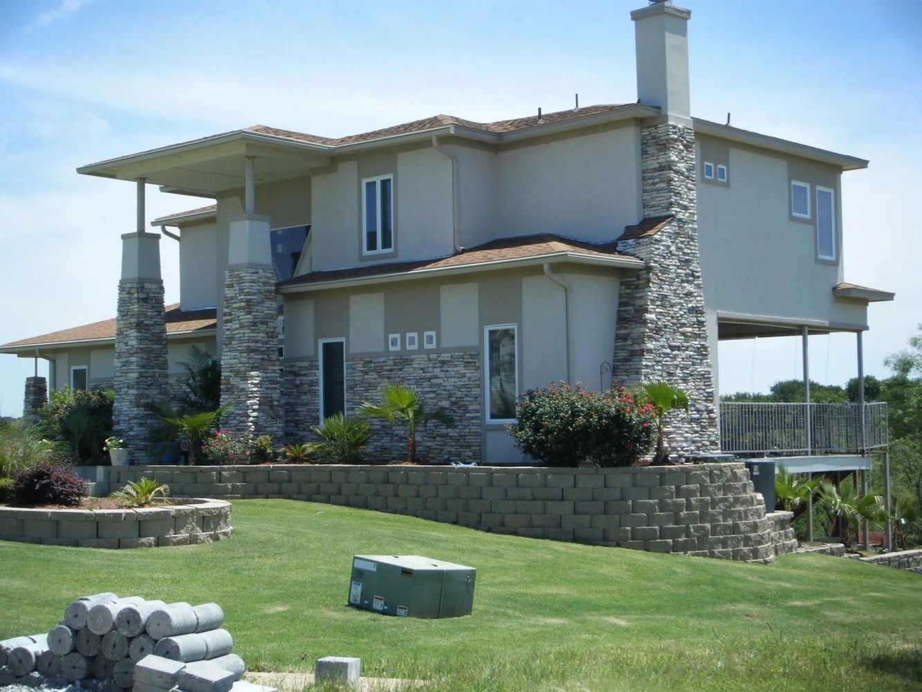 Two-story home with large pillars