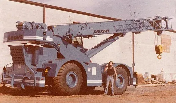 Industrial crane at construction site