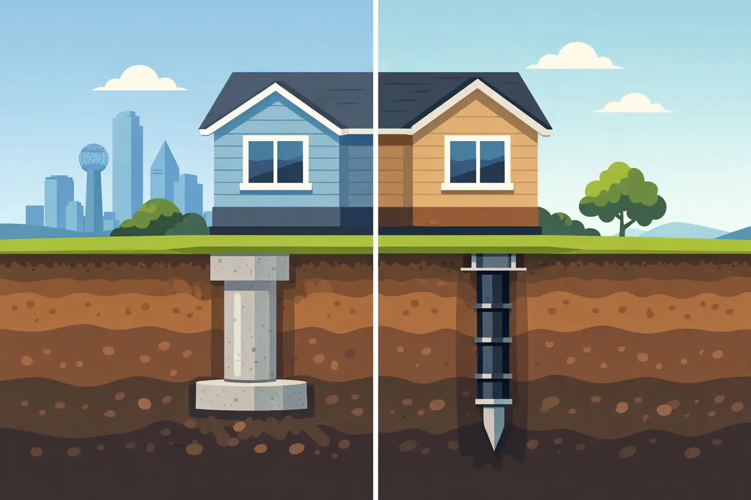 Concrete Piers vs Steel Piers for DFW Homes